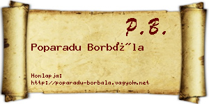 Poparadu Borbála névjegykártya